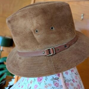 Kangol Leather Suede Fedora Hat - Size S